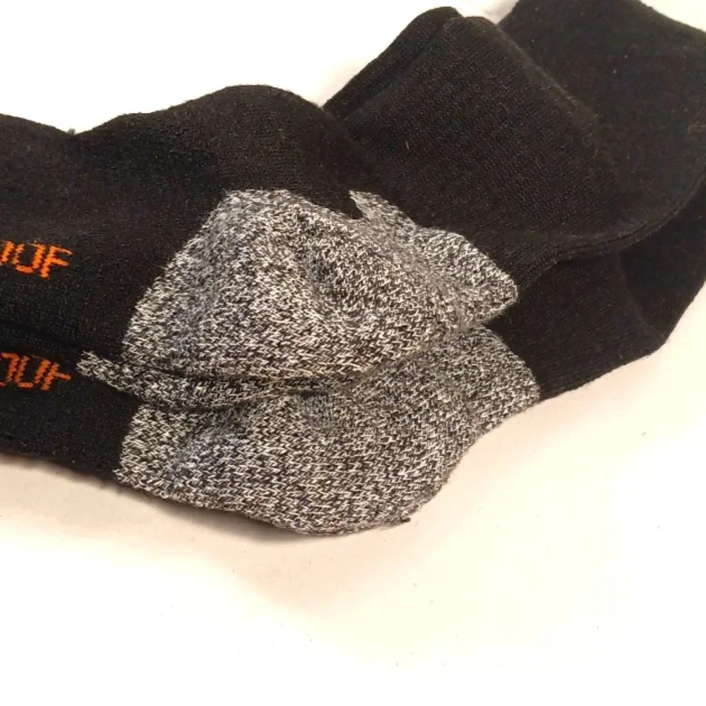 Weatherproof Men's Black Grey Thick Ankle Socks M